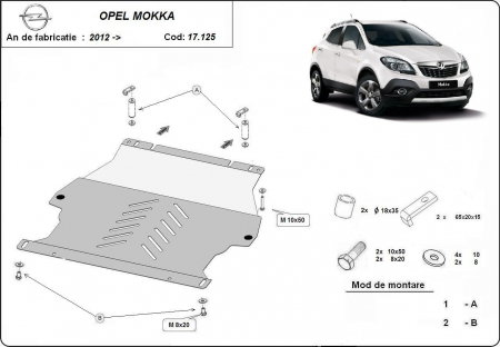 Scut motor Opel Mokka - Scut protectie motor si cutie viteze Opel Mokka din otel 2mm