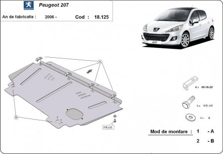 Scut motor Peugeot 207 - Scut-motor-metalic-Peugeot-207-2006-2014-cod-18.125-Karmaster