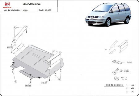 Scut Motor Metalic SEAT Alhambra (1999-2010) 2mm Karmaster