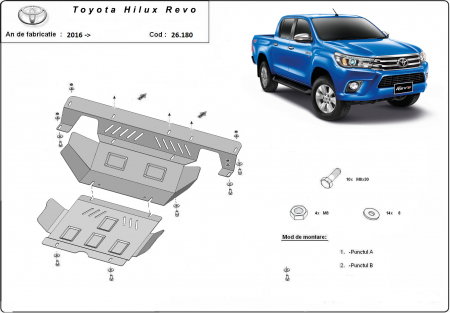 Scut Motor Metalic și Radiator Toyota Hilux Revo (2016 - Prezent) - 2.5mm