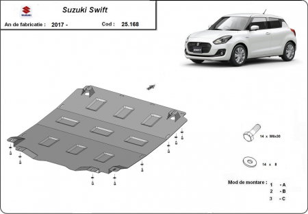 Scut motor Suzuki Swift - Scut Motor și Cutie de Viteze Metalic Suzuki Swift (2017 - 2026) Protecție Oțel 2mm