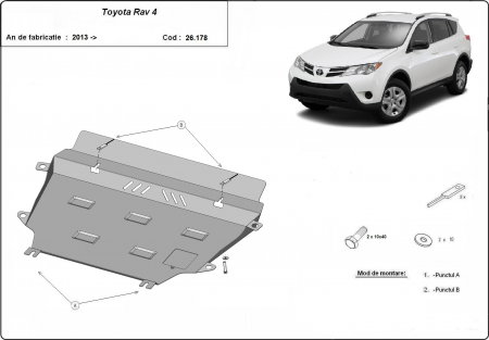 Scut metalic motor, cutie viteză și radiator Toyota RAV 4 (2013 - 2018) – Oțel 2mm [0]