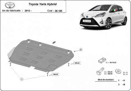 Scut motor metalic Toyota Yaris Hybrid (2013 - 2021) - Protecție 2mm [0]