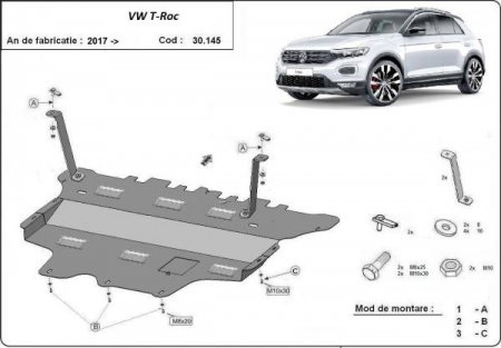 Scut Motor Metalic VW T-Roc Cutie Manuală (2017 - 2026) – Protecție Profesională 2mm [0]