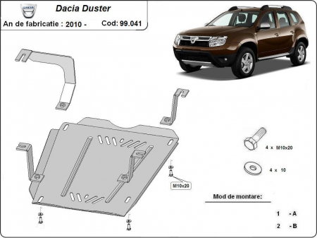 Scut rezervor Dacia Duster, 1.4, 1.6D, 4x4, fabricat dupa 2010