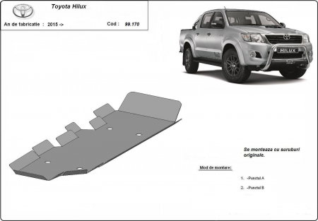 Scut motor Toyota Hilux - Scut Metalic Rezervor Toyota Hilux 2004-2015 Oțel 2mm Karmaster