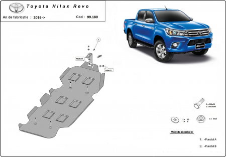 Scut Metalic Rezervor Toyota Hilux Revo (2016 - Prezent) - 2.5mm