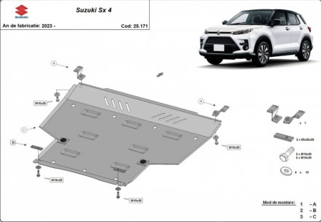 Set Scuturi Oțel 2mm Suzuki SX4 (2023+) - Protecție Motor și Diferențial Spate [2]