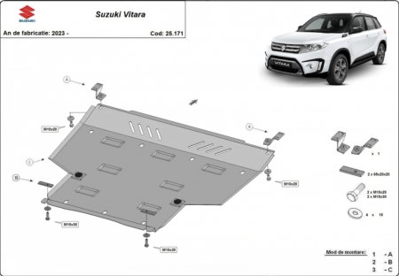 Set Scuturi Oțel 2mm Suzuki Vitara (2023+) - Protecție Motor și Diferențial Spate [2]