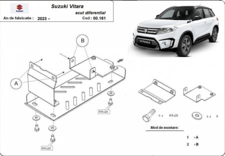 Set Scuturi Oțel 2mm Suzuki Vitara (2023+) - Protecție Motor și Diferențial Spate [3]