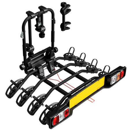 Suporturi biciclete - Suport biciclete Peruzzo Parma 4 biciclete 706/4N negru cu prindere pe carligul de remorcare