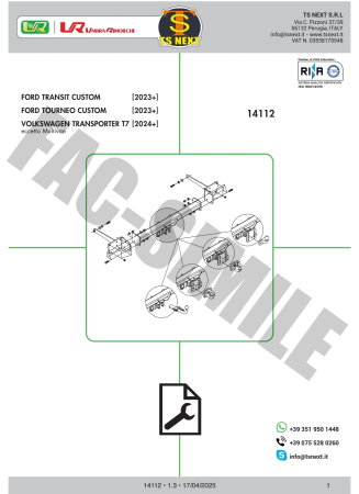 Cârlig remorcare flanșă Umbra Rimorchi VW Transporter T7 2024+ [1]