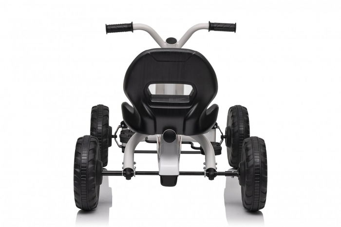 Kart cu pedale, pentru copii 2-6 ani, Kinderplay ArcSpring, cadru metal, amortizoare, alb [17]