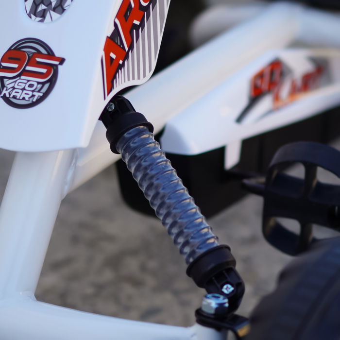 Kart cu pedale, pentru copii 2-6 ani, Kinderplay ArcSpring, cadru metal, amortizoare, alb [9]