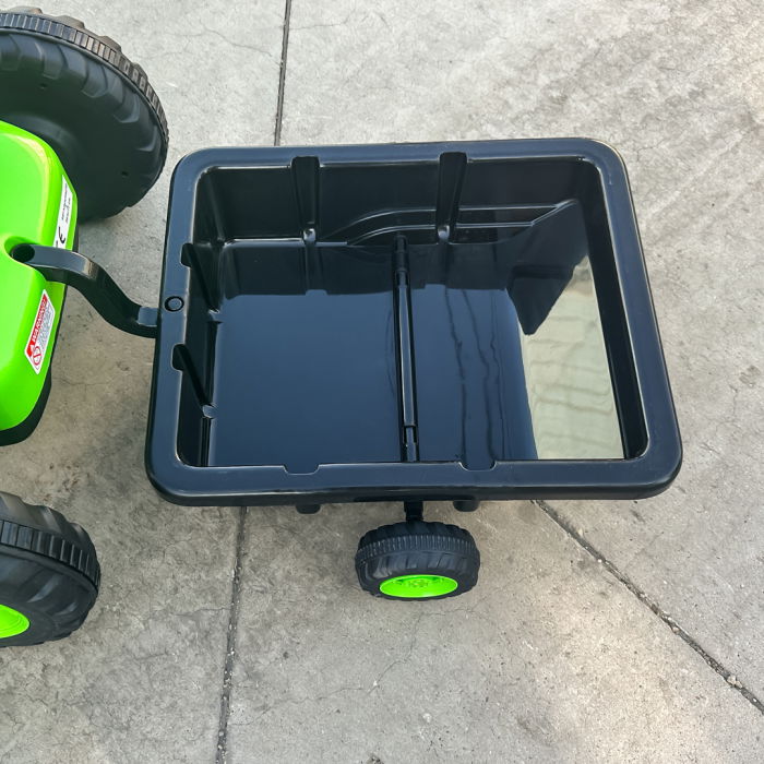 Masinuta tip tractoras cu pedale pentru copii intre 3 si 6 ani, cadru metalic, verde [10]