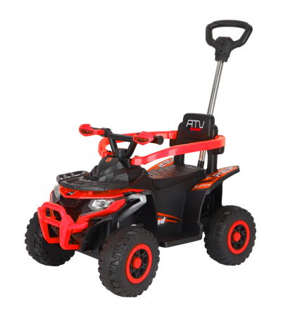 Premergatoare - ATV electric copii, 4 in 1, Kinderplay Super, 35W 6V, telecomanda, roti moi EVA, echipare premium, rosu