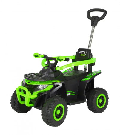 Premergatoare - ATV electric copii, 4 in 1, Kinderplay Super, 35W 6V, telecomanda, roti moi EVA, echipare premium, verde