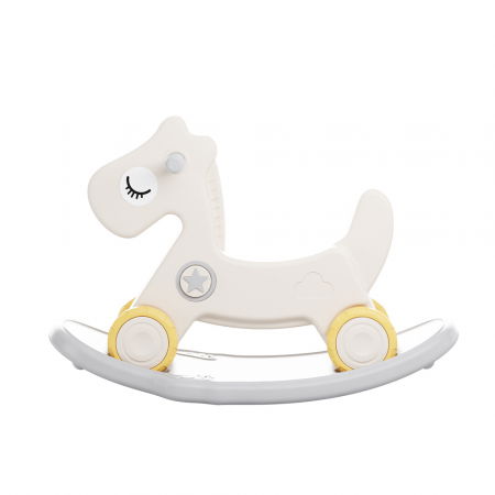 Premergatoare - Balansoar si premergator Kinderplay tip calut, pentru copii 1 si 4 ani, sunete interactive, ergonomic, gri