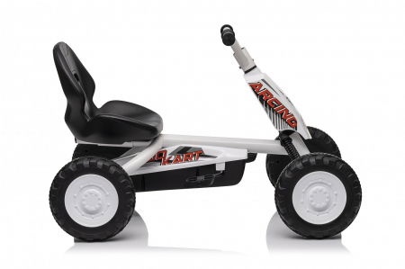 Kart cu pedale, pentru copii 2-6 ani, Kinderplay ArcSpring, cadru metal, amortizoare, alb [19]