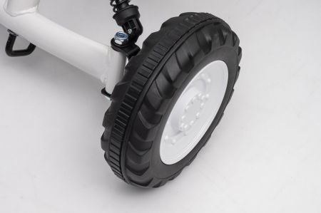 Kart cu pedale, pentru copii 2-6 ani, Kinderplay ArcSpring, cadru metal, amortizoare, alb [20]