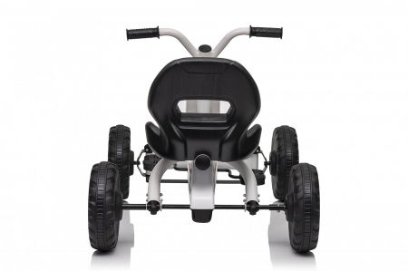 Kart cu pedale, pentru copii 2-6 ani, Kinderplay ArcSpring, cadru metal, amortizoare, alb [16]