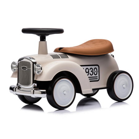 Premergatoare - Premergator masinuta Retro Baby pentru copii, 18-30 luni, efecte sonore, alb