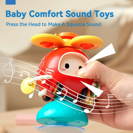 Jucarii senzoriale - dentitie, zornaitoare, de patut si carucior - Jucarie zornaitoare si de dentitie cu ventuza si spinner, Masinuta