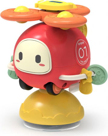 Jucarii senzoriale - dentitie, zornaitoare, de patut si carucior - Jucarie zornaitoare si de dentitie cu ventuza si spinner, Masinuta