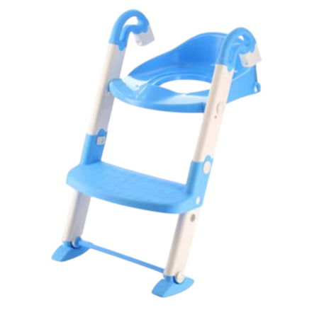 Camera copilului - Olita, Reductor toaleta copii si trepte, bleu cu alb, reglabil, pliabil
