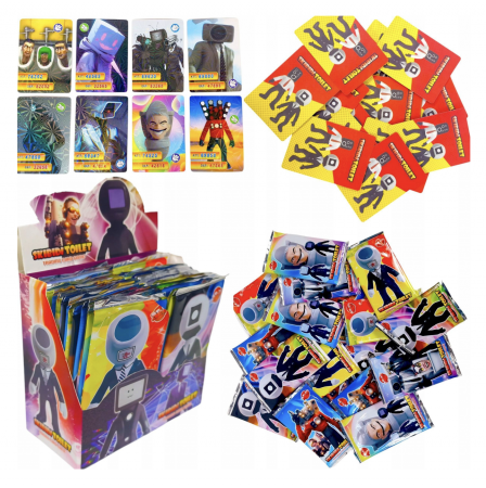 Figurine si personaje din desene animate - Set 288 cartonase Skibidi Toilet