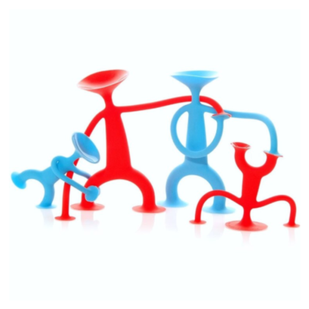 Jucarii senzoriale - dentitie, zornaitoare, de patut si carucior - Set 4 figurine siliconate cu ventuze tip OOGI