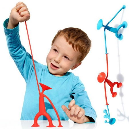 Jucarii senzoriale - dentitie, zornaitoare, de patut si carucior - Set 4 figurine siliconate cu ventuze tip OOGI