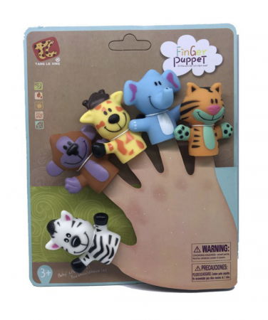 Figurine si personaje din desene animate - Set 5 figurine Mascote pentru degete, Finger Puppet Animale Salbatice