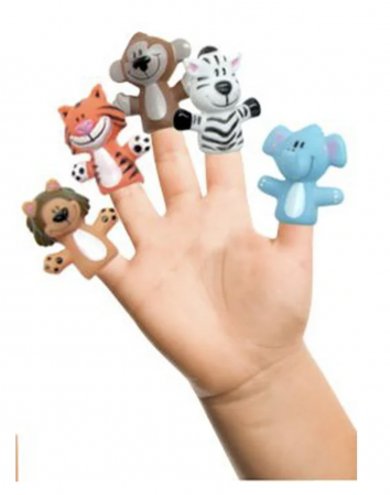 Figurine si personaje din desene animate - Set 5 figurine Mascote pentru degete, Finger Puppet Animale Salbatice