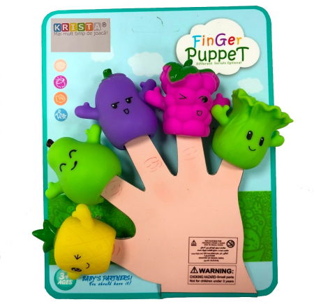 Figurine si personaje din desene animate - Set 5 figurine Mascote pentru degete, Finger Puppet Fructe