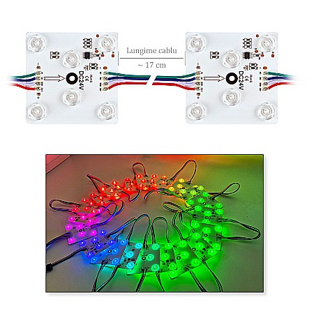 Module Led - Modul led rgb ws2811 24v 70x70 mm