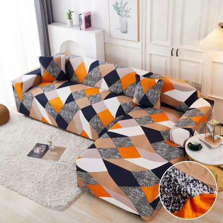 Huse Canapele & Fotolii - Husa Elastica Pentru Fotoliu/ Canapea/ Coltar - Triunghiuri Colorate