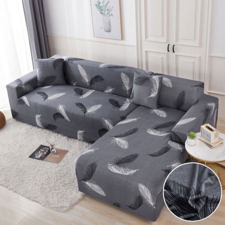 Huse Canapele & Fotolii - Husa Elastica Pentru Fotoliu/ Canapea/ Coltar - Pene Gri