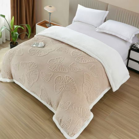 Pătură Cocolino cu Fermoar și Blăniță – Fluturi 3D