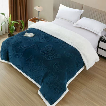 Pătură Cocolino cu Fermoar și Blăniță – Fluturi 3D