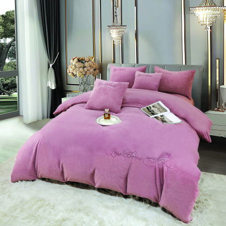 Lenjerie 2 Persoane Pat cu Elastic, 6 Piese, Cocolino Blăniță Iepure cu Broderie