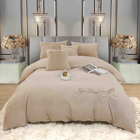 Lenjerie 2 Persoane Pat cu Elastic, 6 Piese, Cocolino Blăniță Iepure cu Broderie