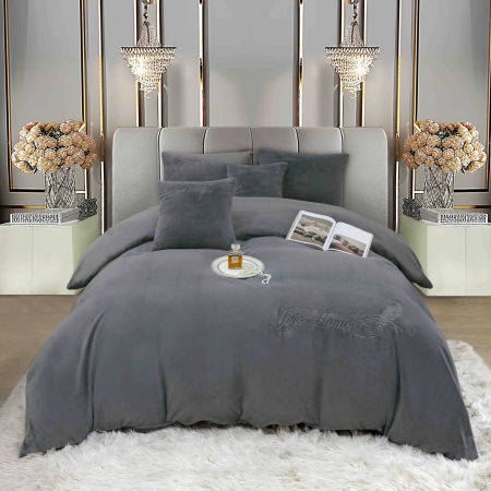 Lenjerii Cocolino - Lenjerie 2 Persoane Pat cu Elastic, 6 Piese, Cocolino Blăniță Iepure cu Broderie