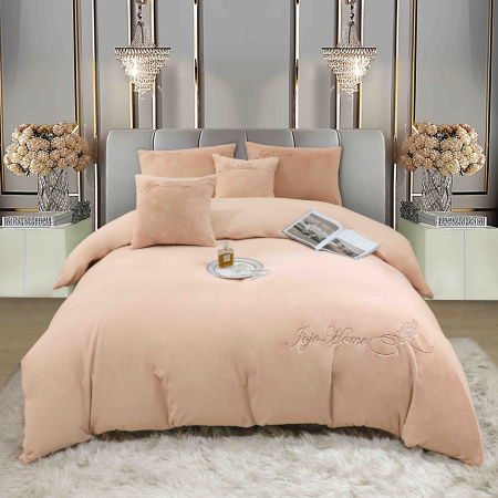 Lenjerie 2 Persoane Pat cu Elastic, 6 Piese, Cocolino Blăniță Iepure cu Broderie