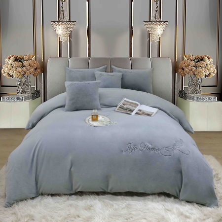 Lenjerie 2 Persoane Pat cu Elastic, 6 Piese, Cocolino Blăniță Iepure cu Broderie