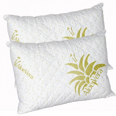 Set 2 Perne, 50x70cm, Aloe Vera, Microfibra, Alb