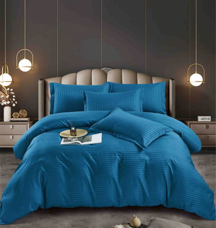 Lenjerie pat dublu 100% Damasc PREMIUM, 6 Piese, cu elastic