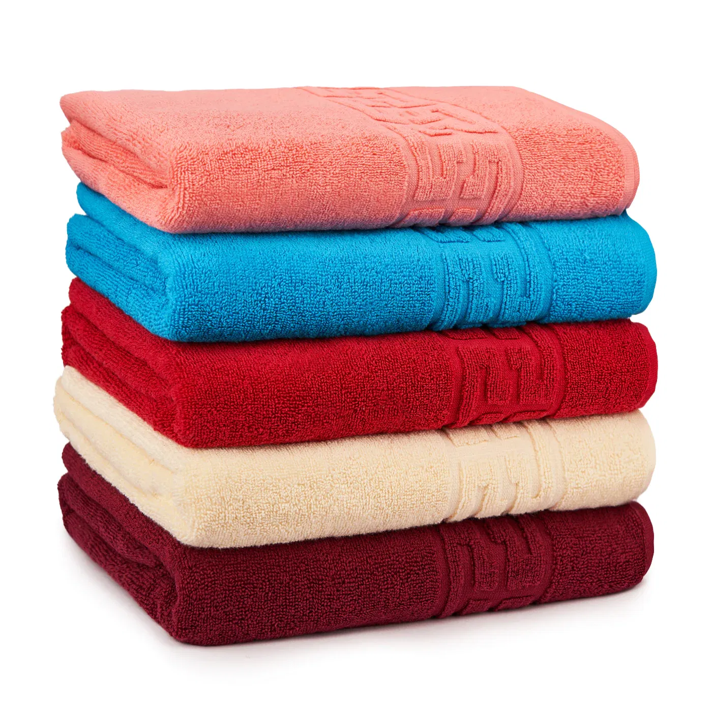 PROSOAPE BUMBAC 100% - Set 5 Prosoape Baie, Bumbac 100% - Corai / Bleu / Rosu / Crem / Visiniu