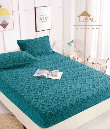 Set husă de pat cu elastic Cocolino tip tricotaj + 2 fețe de pernă