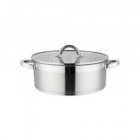 Oale si Cratite - Cratită din inox cu capac din sticlă, 26 cm, 5.00 l, Grunberg